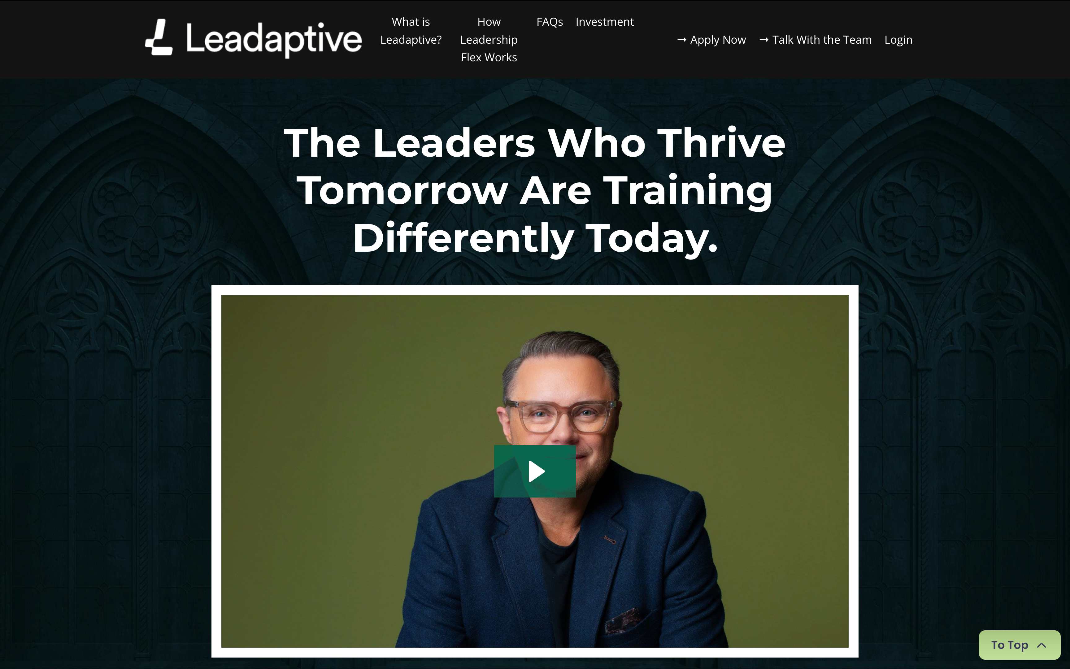 Leadaptive homepage — The Leaders Who Thrive Tomorrow
